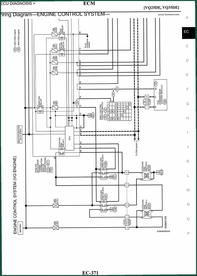 Nissan VQ35DE, VQ25DE Wiring Diagram – 16-Page Factory ECM Guide