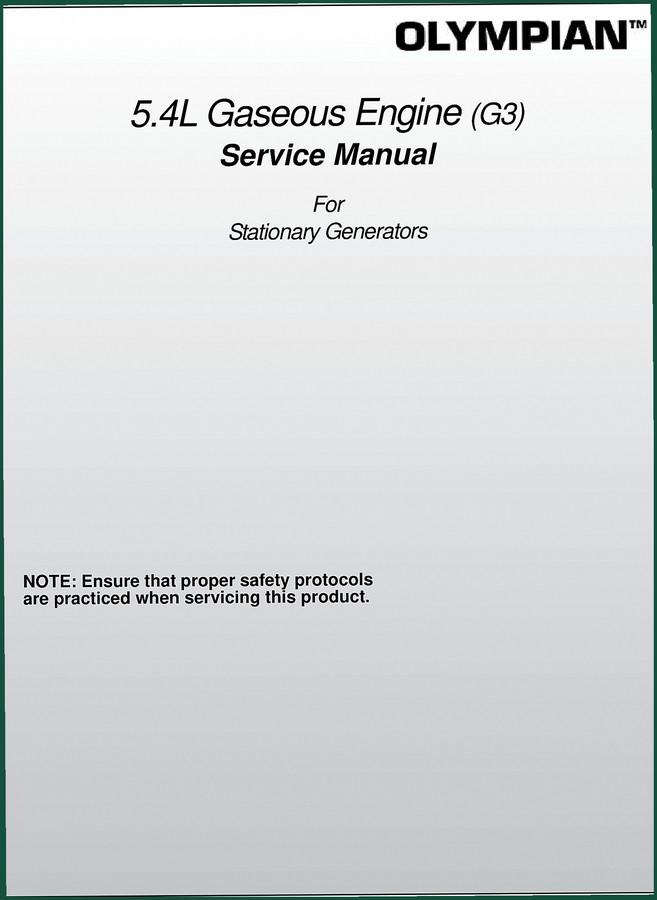 Olympian G3 Service Manual – 180 Pages of Factory Specs for 5.4L Gaseous Engine