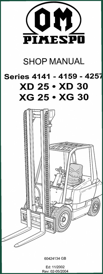 OM Pimespo XG 25, XG 30, 4141-4257 Workshop Manual 2002