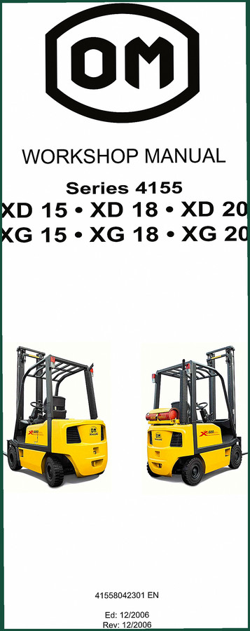 Bomag XD 15, XD 18, XD 20, XG 15, XG 18 2006 Workshop Manual – OEM Service Data
