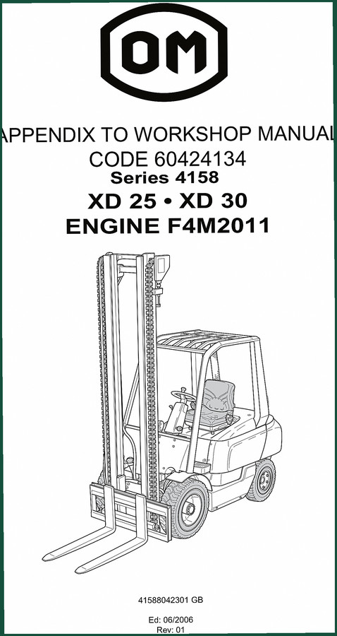 Bromma XD 25, XD 30 2006 Workshop Manual – OEM Factory Specs