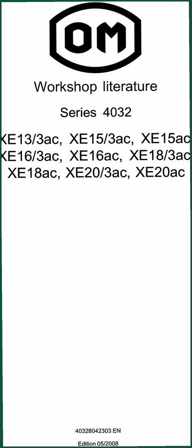 Bromma XE13/3ac, XE15/3ac, XE15ac, XE16/3ac, XE16ac 2008 Workshop Manual