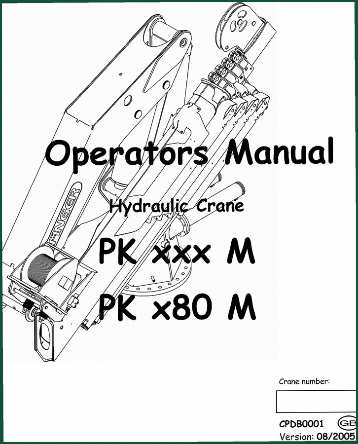 Palfinger Marine PK xxx M, PK x80 M 2005 Operators Manual – 82 Pages