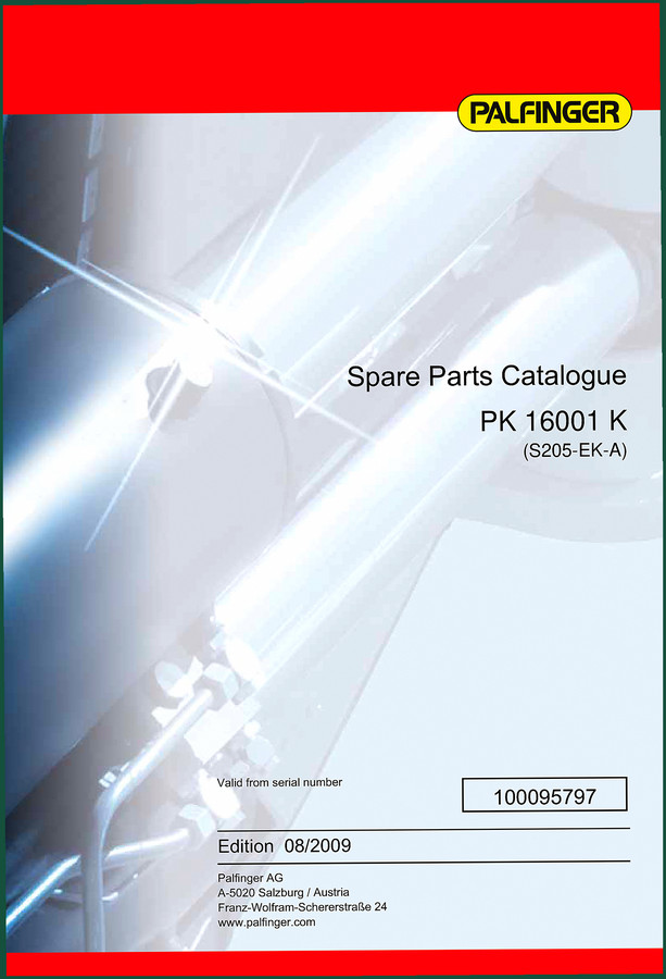 Palfinger PK 16001 K 2009 Parts Catalog - 520 Pages OEM Data