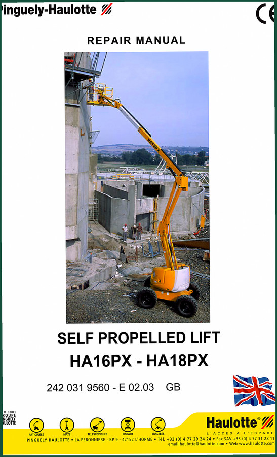 Pinguely-haulotte HA16PX HA18PX Repair Manual – Factory Specs