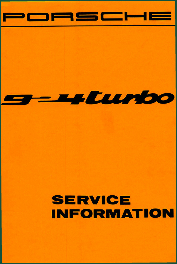 Porsche 924 Turbo Service Manual – Factory Specs