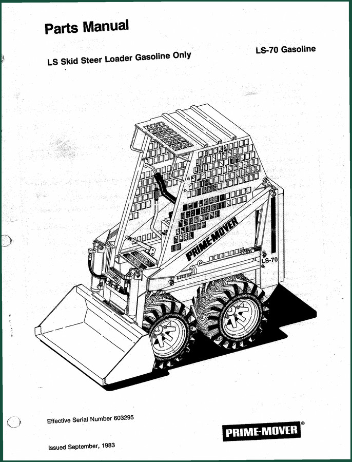 Prime-mover LS-70 1983 Parts Catalog – OEM Skid Steer Parts
