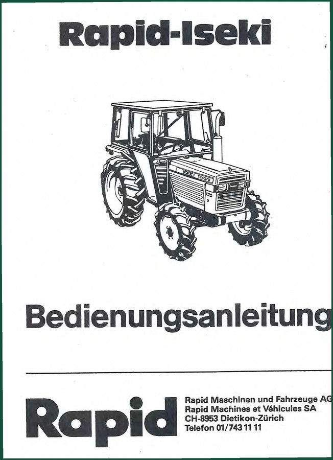 Rapid-iseki Rapid User Manual – 41-Page OEM Tractor Operator Guide