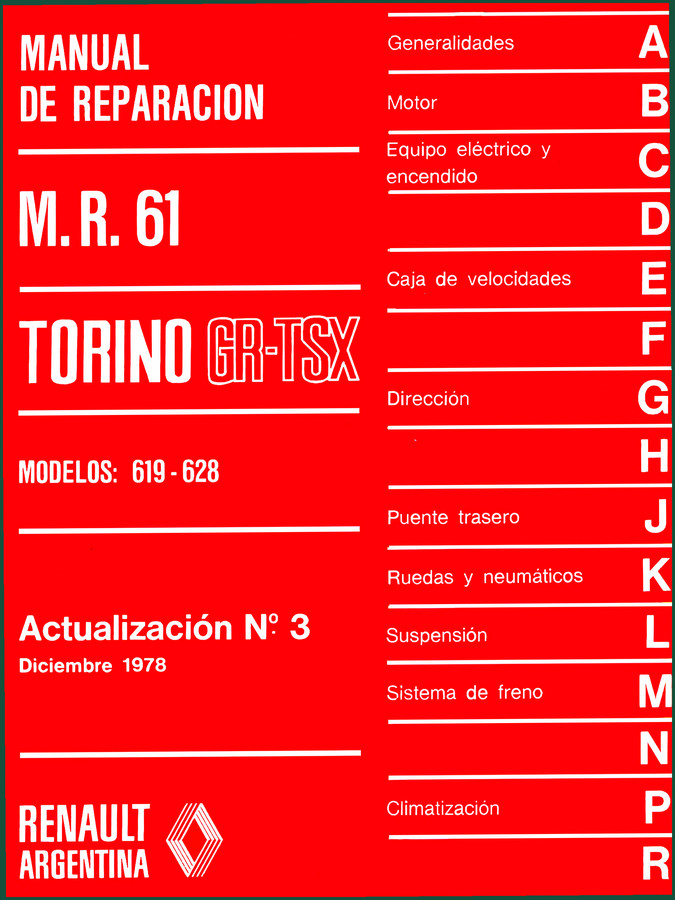 Renault Trucks 619, 628, GR, TSX 1978 Repair Manual – OEM Specs