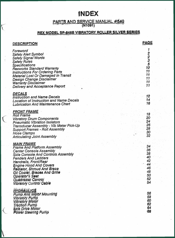Terexlift SP-848B Service Manual – 134 Pages OEM Factory Data