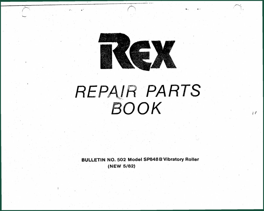 Terexlift SP848B 1982 Parts Catalog – Factory OEM Data