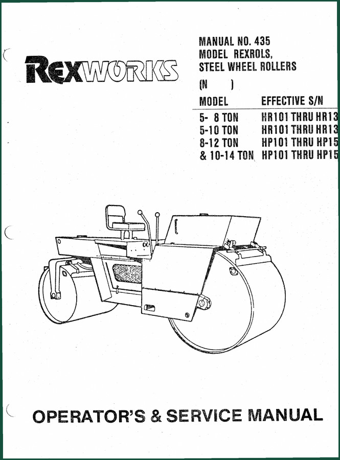 Rexworks HR101, HR135, HP101, HP150 Operators Manual – Factory Pre-Operational Guide