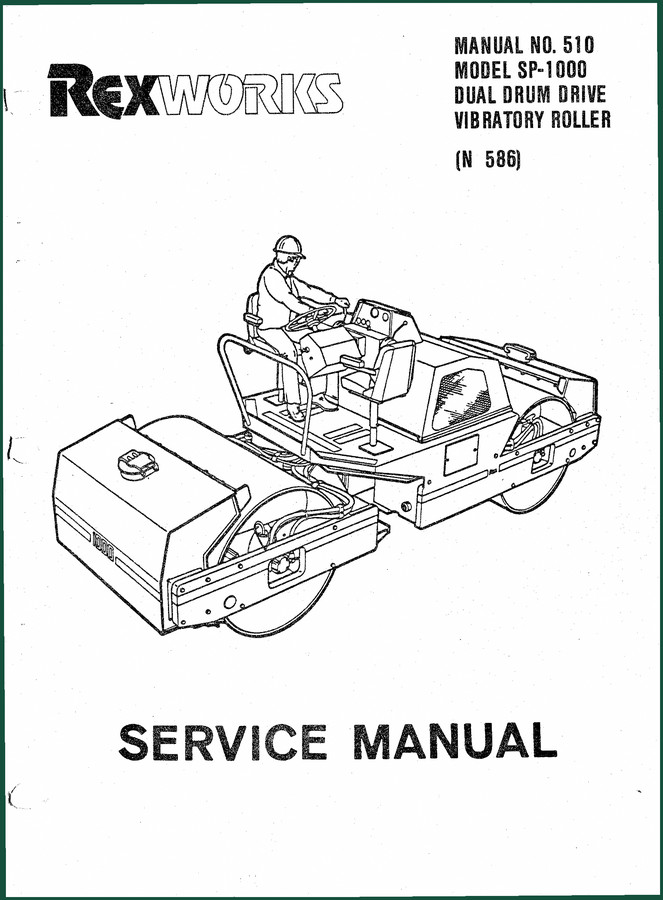 Rexworks SP-1000 Service Manual – Factory Specs for Vibratory Roller