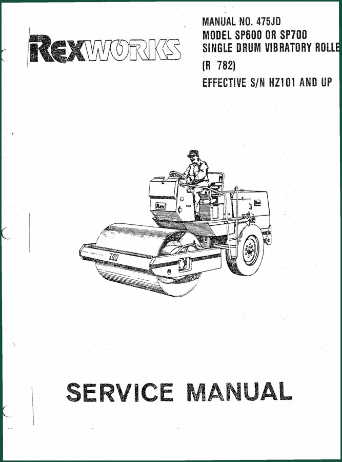 Rexworks SP600, SP700 Service Manual – OEM Factory Specs