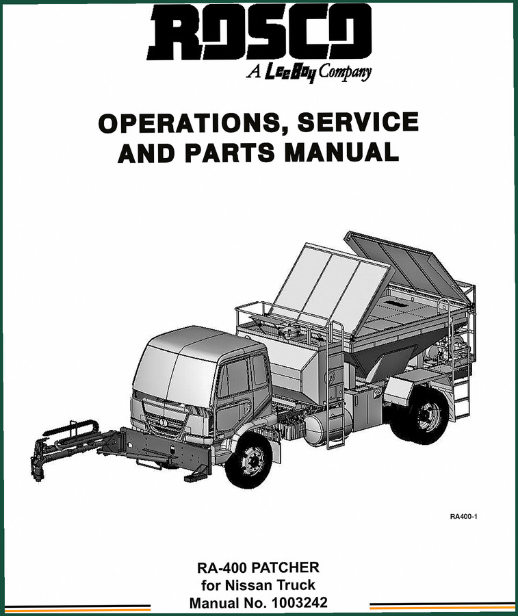 Rosco RA-400 2010 Service Manual – OEM Factory Specifications