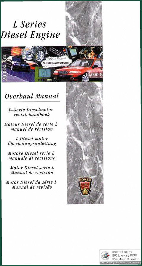 Land-rover 25, 45, 220, 420, 620 1999 Repair Manual – Factory Specifications