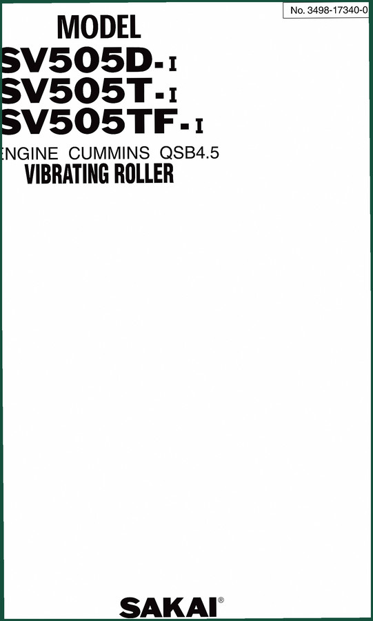 Sakai SV505D, SV505T, SV505TF Parts Catalog – OEM Part Identification