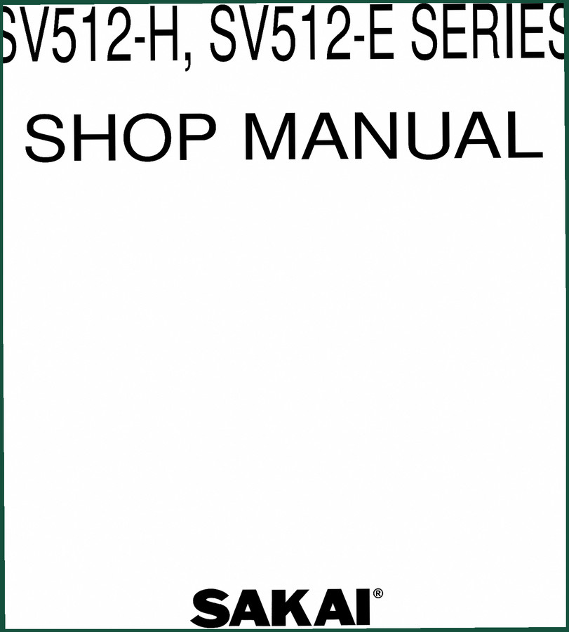 Sakai SV512-H, SV512-E Workshop Manual – Factory Specifications for Rollers