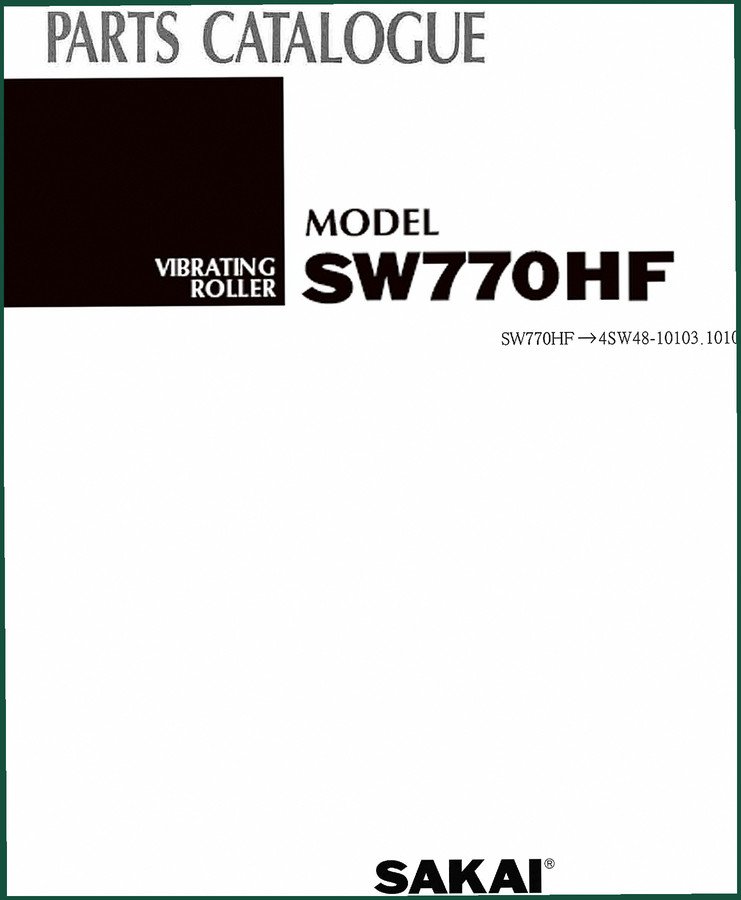 Sakai SW770HF Parts Catalog – OEM Part Numbers & Exploded Views