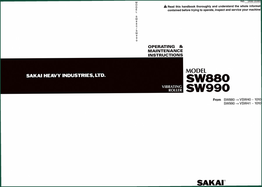 Sakai SW880, SW990 Parts Catalog – OEM Part Identification