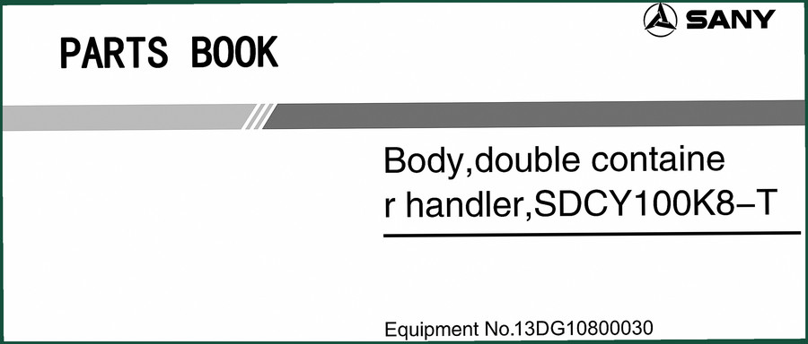 SANY SDCY100K8-T Parts Catalog – 503 Pages OEM Parts Book