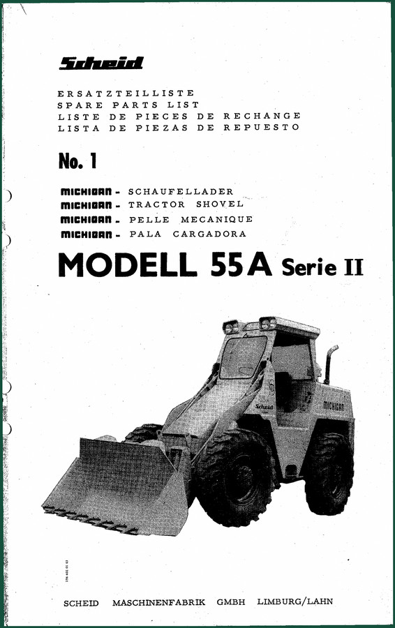 Scheid 55A Serie II Parts Catalog – 196 Pages Factory Spec