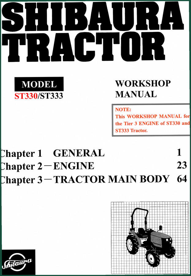 Shibaura ST333, ST330 Workshop Manual – 250 Pages OEM