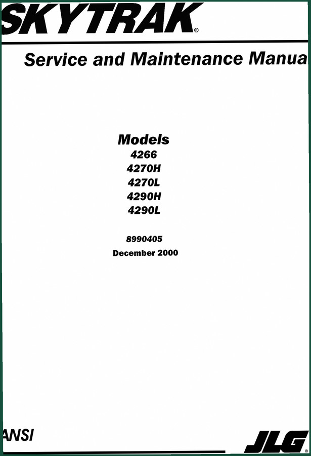 Skytrak 4266 2000 Parts Catalog – Factory Exploded-View Reference