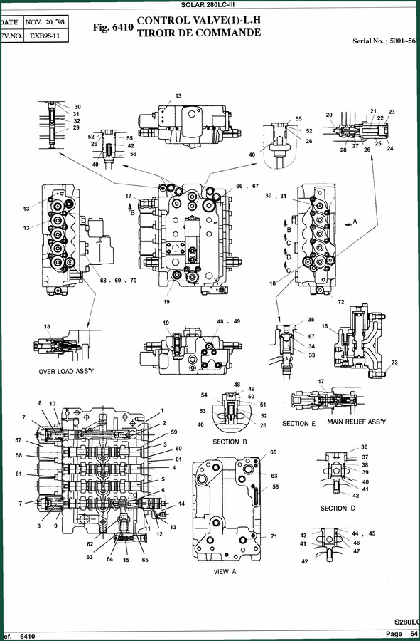Solar 280 1998 Parts Catalog – OEM Exploded Views