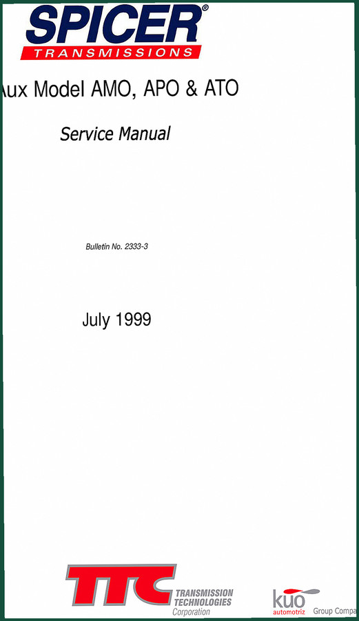 Dana Spicer AMO, APO, ATO 1999 Service Manual – 54 Pages OEM