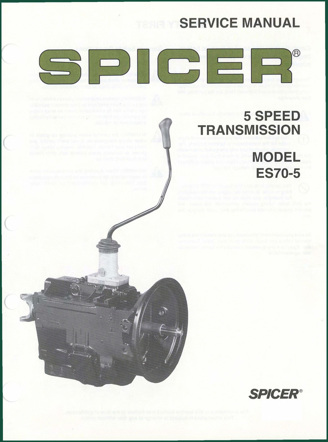 Dana Spicer ES70-5 Service Manual – 34 Pages Factory Specs