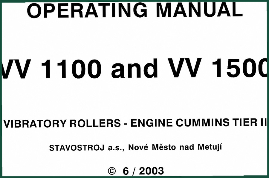 Navistar VV 1100, VV 1500 2003 Operators Manual – OEM Specs