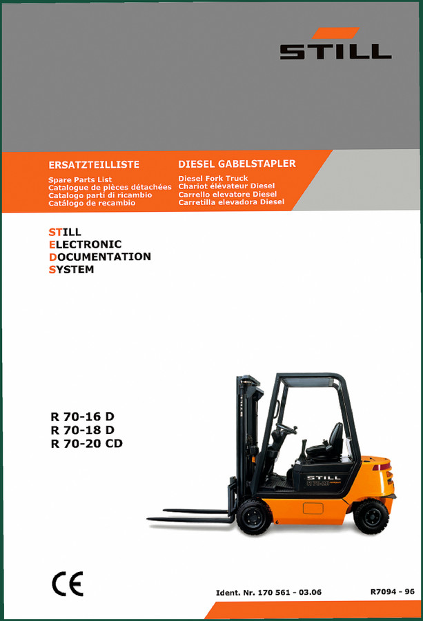 Still R70-16 D, R70-18 D, R70-20 CD Parts Catalog – OEM Factory Documentation