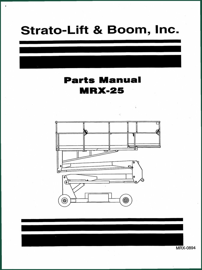 Strato-lift MRX-25 Parts Catalog – OEM Part Numbers for Brake, Cylinder, Hydraulics