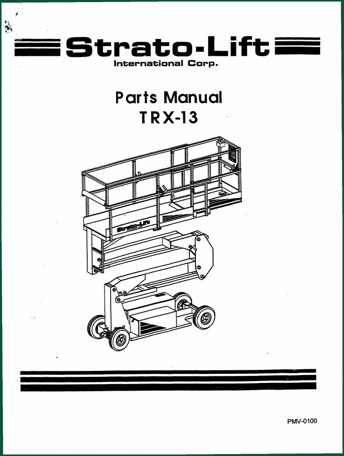 Strato-lift TRX-13 Parts Catalog – 64 Pages of Factory Part Identifiers