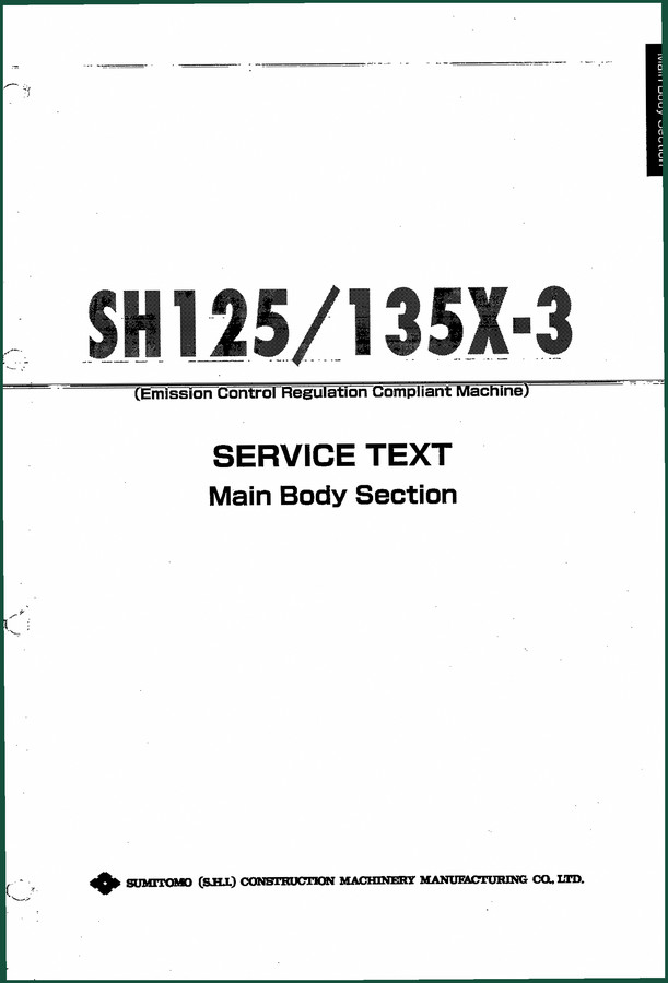 Hitachi Sumitomo SH125X, SH135X 2002 Service Manual – 230 Pages
