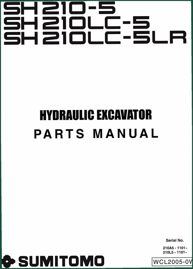 Hitachi Sumitomo SH210-5 Parts Catalog – 878 Pages