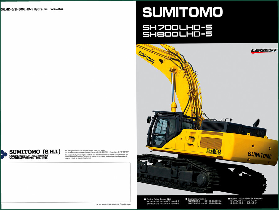 Hitachi Sumitomo SH700LHD-5, SH800LHD-5 Technical Manual | 14 Pages