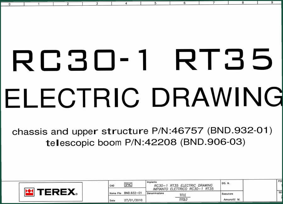 Terex RC30-1, RT35 2010 Electrical Schematic – Official Factory Wiring Diagrams