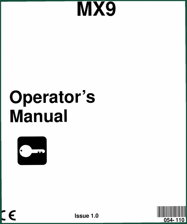 The Charles Machine Works MX9 2003 Operators Manual – OEM Specs
