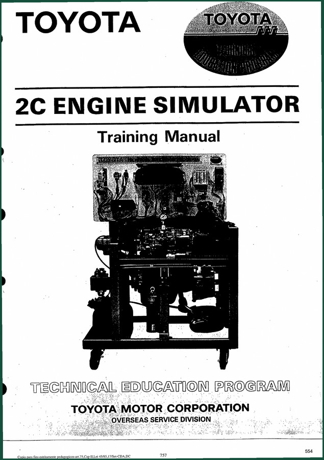 Toyota 2C Training Manual – OEM Engine Simulator Documentation