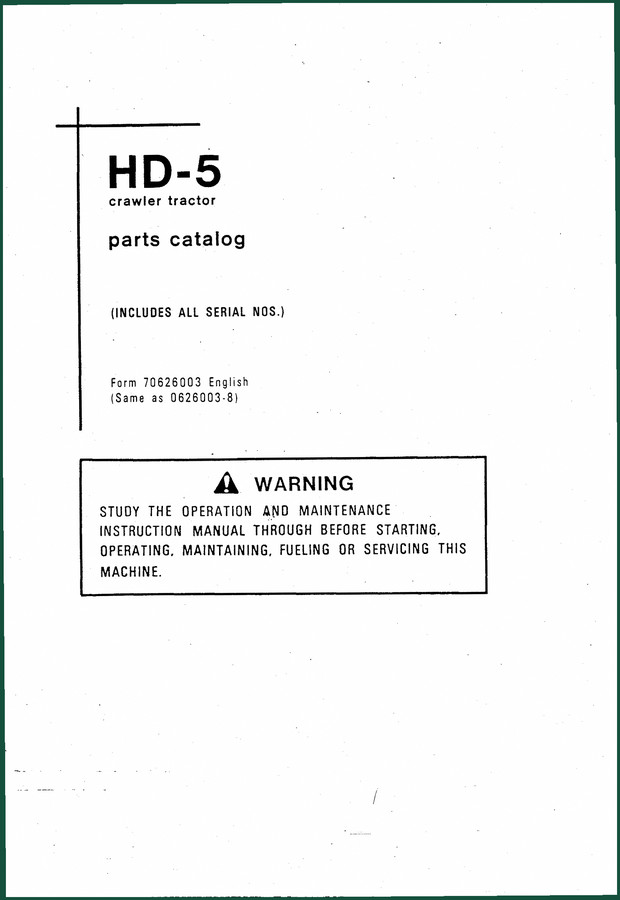 Tractomotive HD5A, HD5B, HD5D, HD5E, HD5F Parts Catalog – 188 Pages