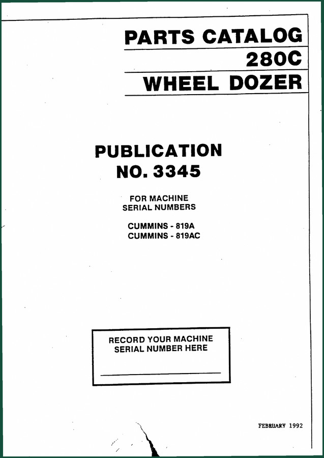 VME 280C 1992 Parts Catalog – OEM Wheel Dozer Parts