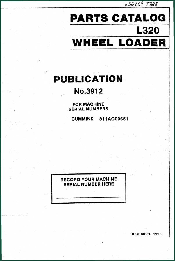 VME L320 1993 Parts Catalog – OEM Wheel Loader Components