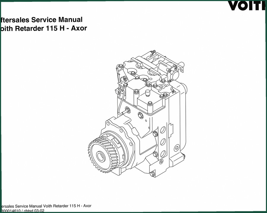 Voith Retarder 115 H Service Manual – 135 Pages OEM Specs