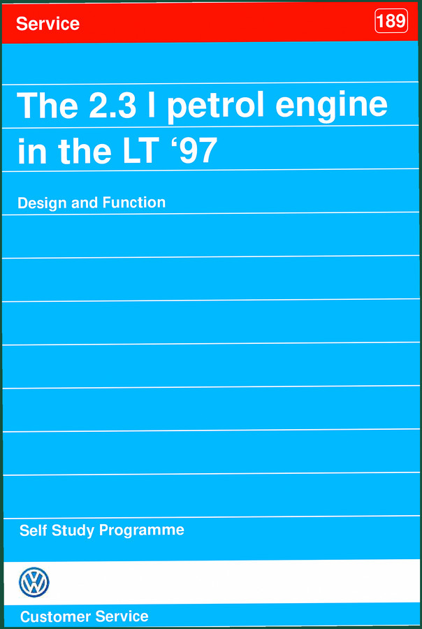 Volkswagen LT 1997 Training Manual – Factory Engine & Fuel Specs