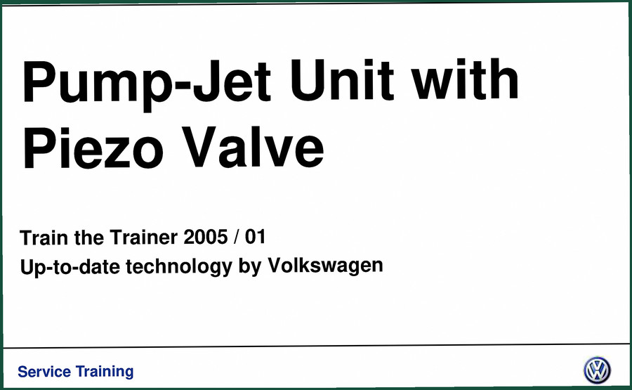 Volkswagen PPD 1.0, PPD 1.1 2005 Training Manual – OEM Specifications
