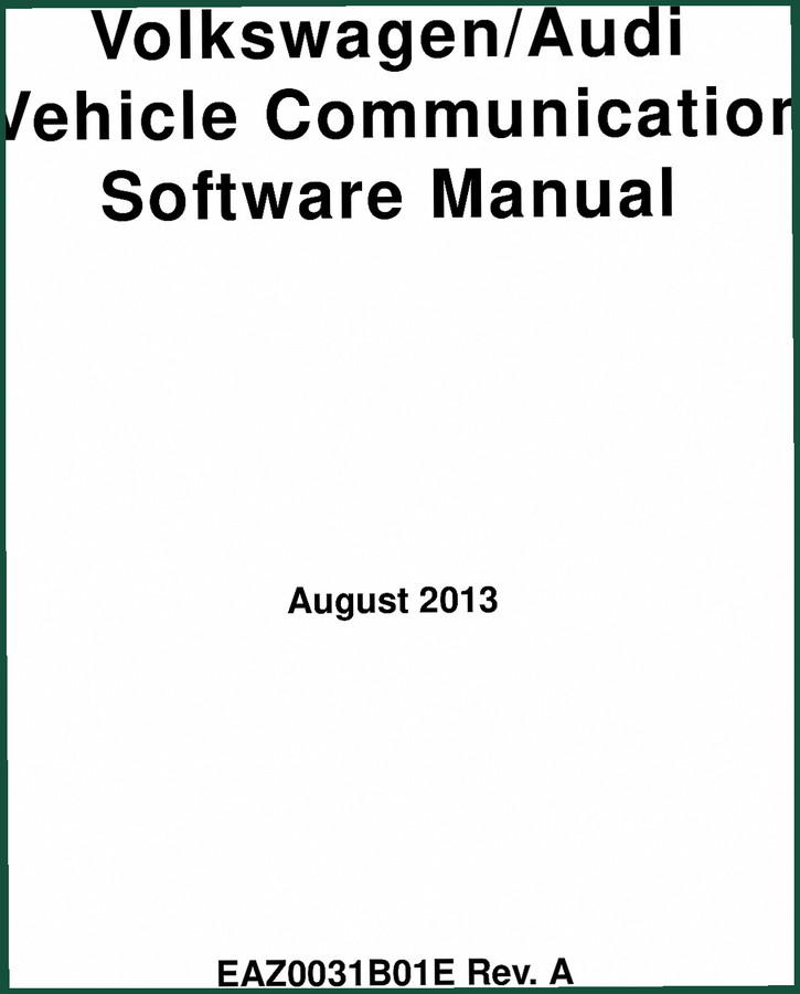 VW/Audi 2013 Technical Manual – Diagnostic Software Factory Specs