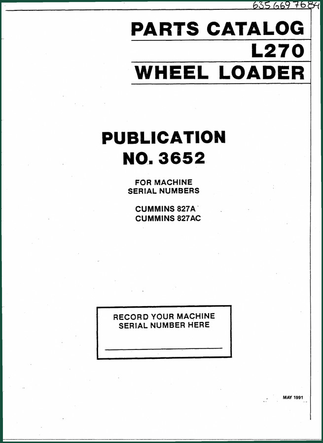 Volvo Trucks L270 1991 Parts Catalog – 628-Page OEM Parts Index