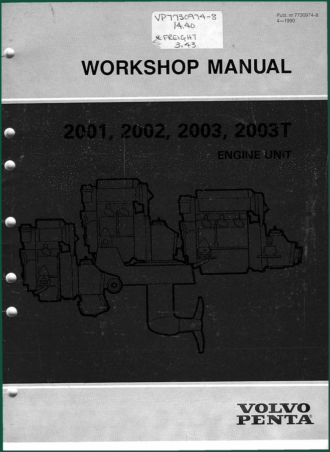 Volvo Penta 2001, 2002, 2003, 2003T 1990 Workshop Manual